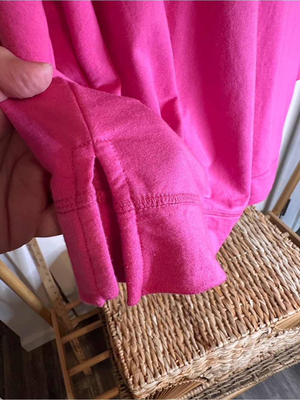 Pink Relaxed Women's Pullover Sweatshirt with V-Inset size small - Picture 3 of 14